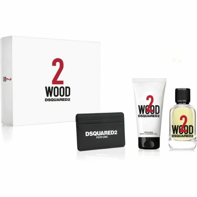 DSQUARED2 2 Wood SET: EDT 50ml + shower gel 50ml + card holder
